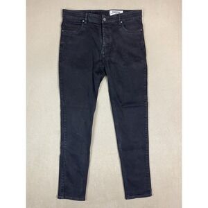 Zanerobe Jeans Mens 38 Black Joe Blow Slim Fit Mid Rise Button Fly Distressed